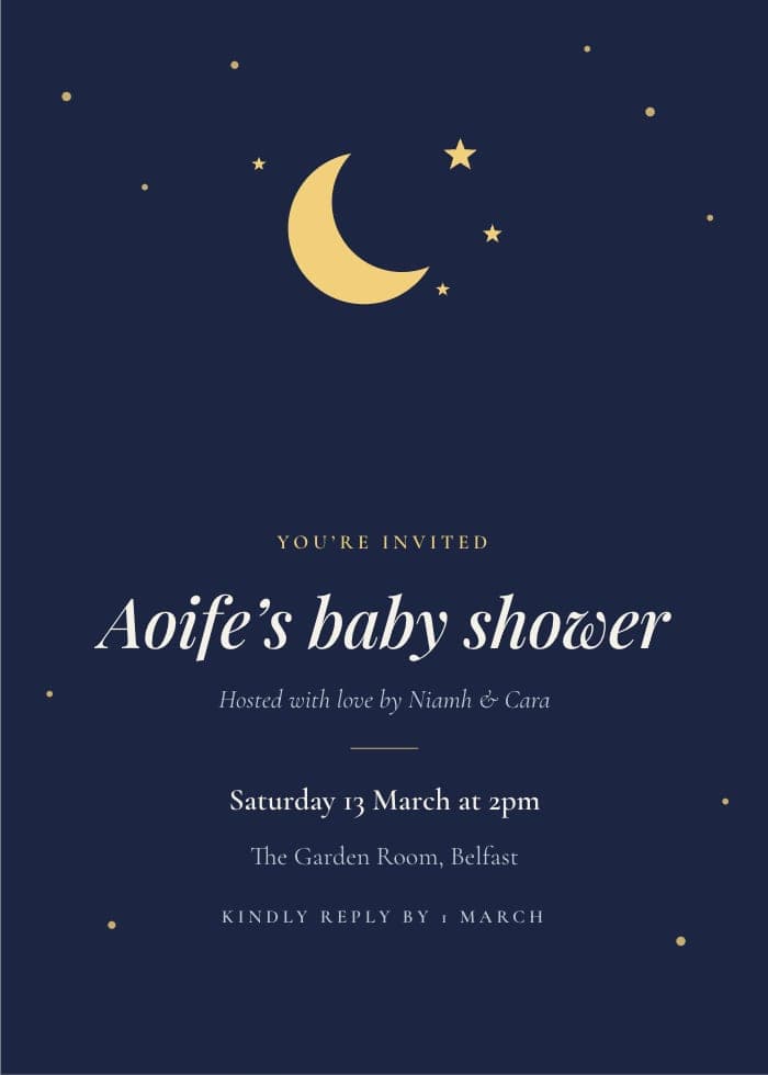 Twinkle baby shower invitation with little stars